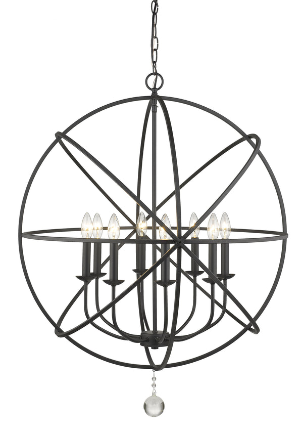 Tull 8 Light Chandelier in Matte Black Finish