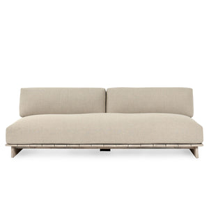 Livia Teak Outdoor Sofa in Taupe Acrylic