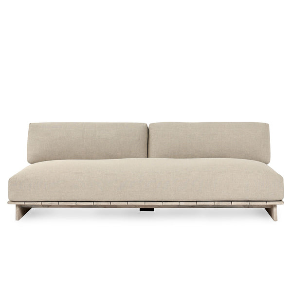 Livia Teak Outdoor Sofa in Taupe Acrylic
