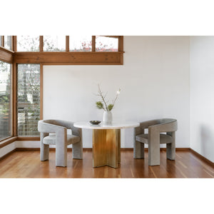 Elo Armchair in Light Grey with Plywood Frame