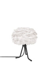 Eos 13" H Table Lamp in White with Black Adjustable Base
