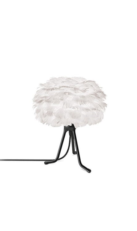 Eos 13" H Table Lamp in White with Black Adjustable Base