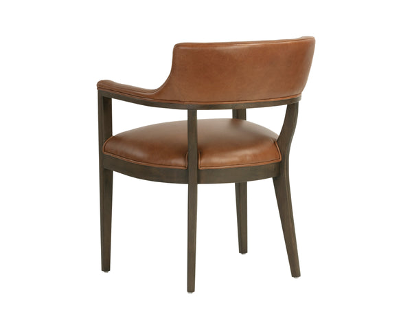 BRYLEA DINING ARMCHAIR - BROWN - SHALIMAR TOBACCO LEATHER