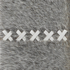 Cross Stitch Rectangle Hide Wall Mirror, Grey