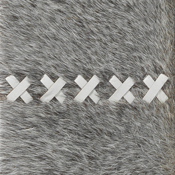 Cross Stitch Rectangle Hide Wall Mirror, Grey
