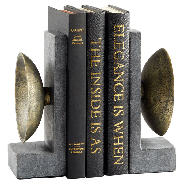 Taal Bookends|Black|Brass