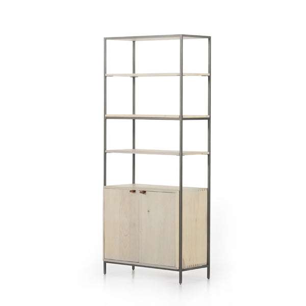 Trey Modular Wide Bookcase In Dove Poplar