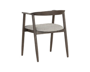 JEREMY DINING ARMCHAIR - DARK BROWN - BELFAST HEATHER GREY