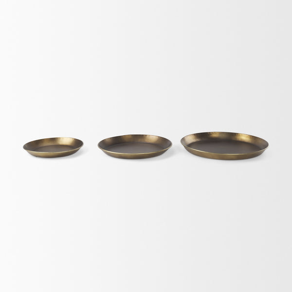 Eagan 20.0L x 20.0W x 1.8H Brass Aluminium Tray Medium