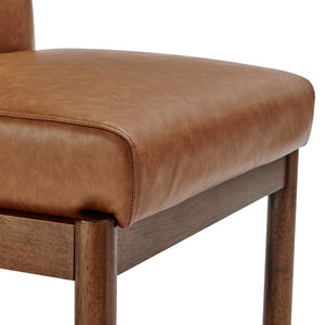 Micah Faux Leather Dining Side Chair, Vintage Cider