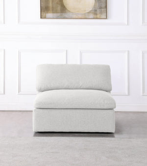 Carmen Cloud Armless Chair In Cream Linen Fabric