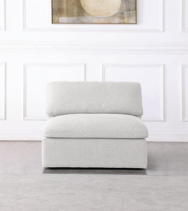 Carmen Cloud Armless Chair In Cream Linen Fabric