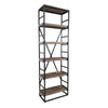 Evan Solid Wood Single Bookshelf with Iron Frame - Olive Brown