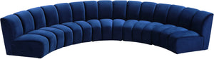 Lynda 5pc. Modular Sectional In Navy Velvet