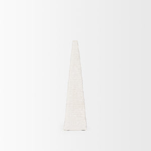 Pyramis White Rough Marble Obelisk 13"