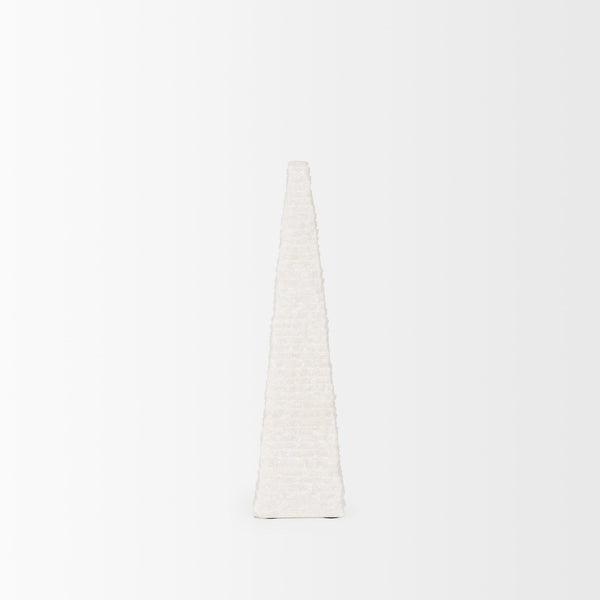 Pyramis White Rough Marble Obelisk 13"
