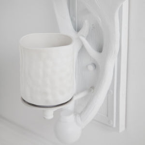 Rockland 8x19.5 White Resin Antlers Wall Sconce