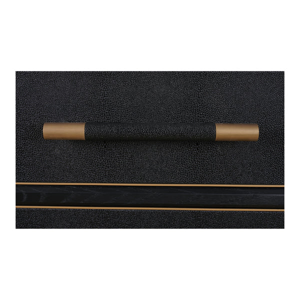 Moe's Mako Sideboard Large Black with Gold Detailing