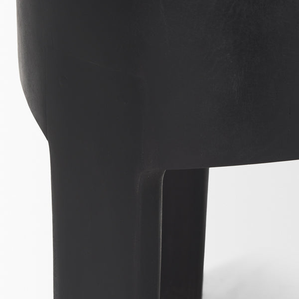 Riya Solid Black Wooden Stool