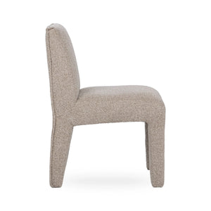 Branzon Upholstered Dining Chair with Sculpted Curves in Sandy Brown