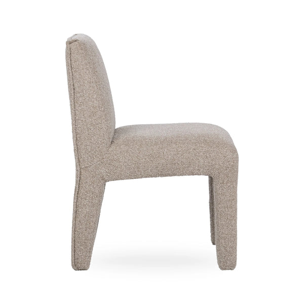 Branzon Upholstered Dining Chair with Sculpted Curves in Sandy Brown