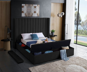 Joanne King Bed In Black Velvet