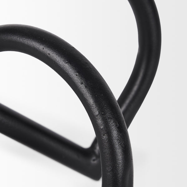 Locke Large Matte Black Metal Decorative Object