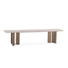 Zurich 78" Acacia Wood Dining Bench, Iron Legs, Whitewash