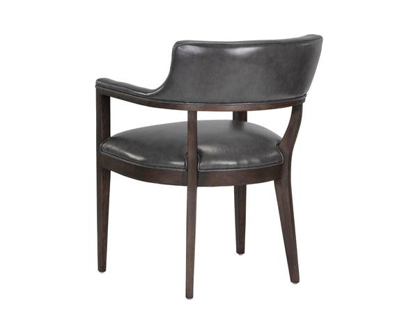 BRYLEA DINING ARMCHAIR - BROWN - BRENTWOOD CHARCOAL LEATHER