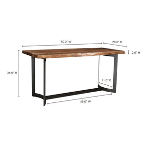 Moe's Bent Counter Table in Natural Acacia