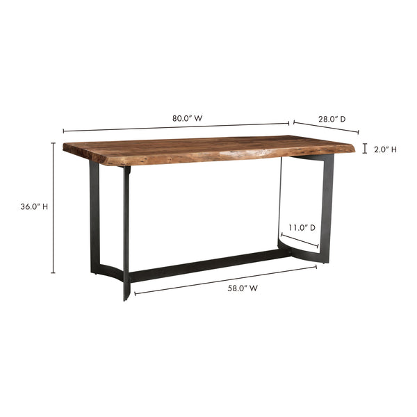 Moe's Bent Counter Table in Natural Acacia