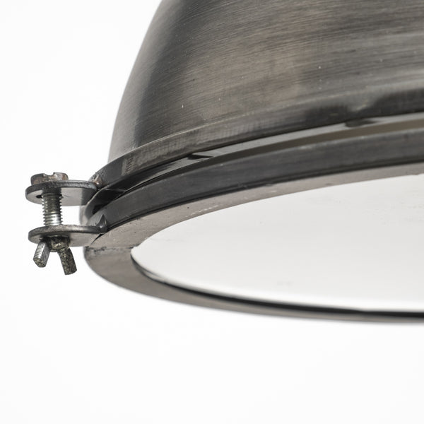 Bashaw I 17x20 Gray Toned Metal Dome Pendant Light