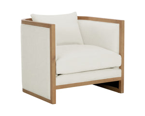 CHLOE LOUNGE CHAIR - NATURAL - HEATHER IVORY TWEED