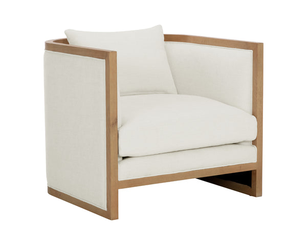 CHLOE LOUNGE CHAIR - NATURAL - HEATHER IVORY TWEED