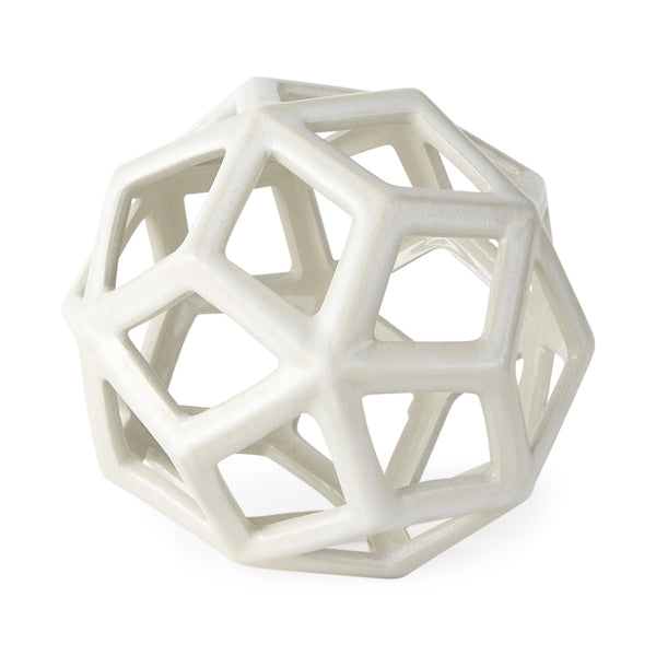Geom 7.1L x 7.1W x 7.1H White Ceramic Geometric  Object