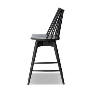 Lewis Swivel Counter Stool in Black Oak