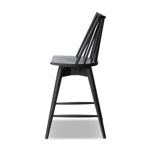 Lewis Swivel Counter Stool in Black Oak