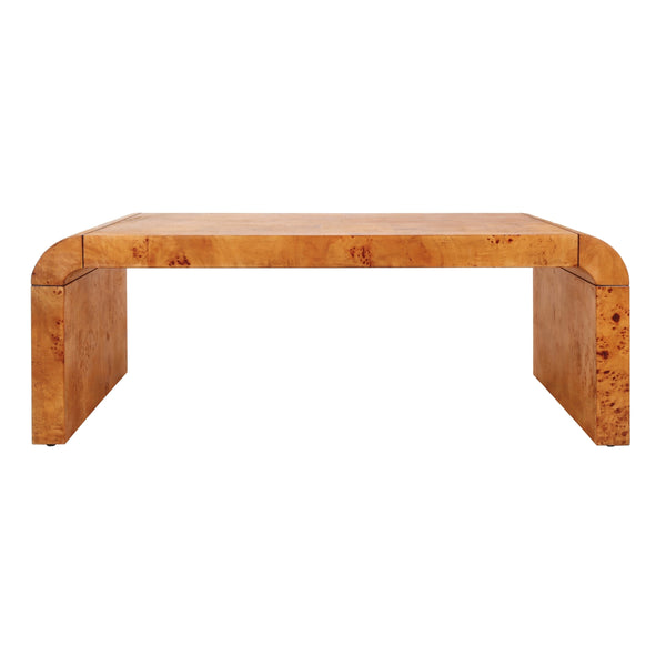Adriel Burl Wood Coffee Table, Golden Brown Burl