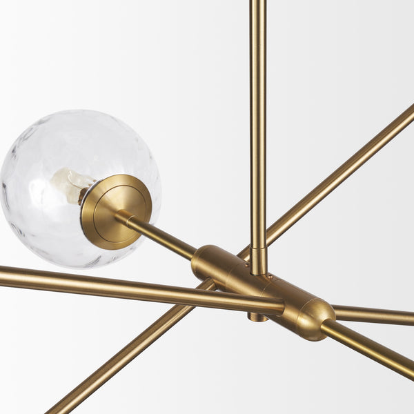 Britton Gold Metal w/ Clear Glass Globes 6-Light Chandelier