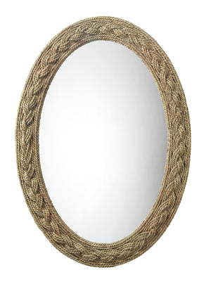 Lark Braided Seagrass Oval Mirror