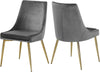Lynette Dining Chair In Grey Velvet and Gold