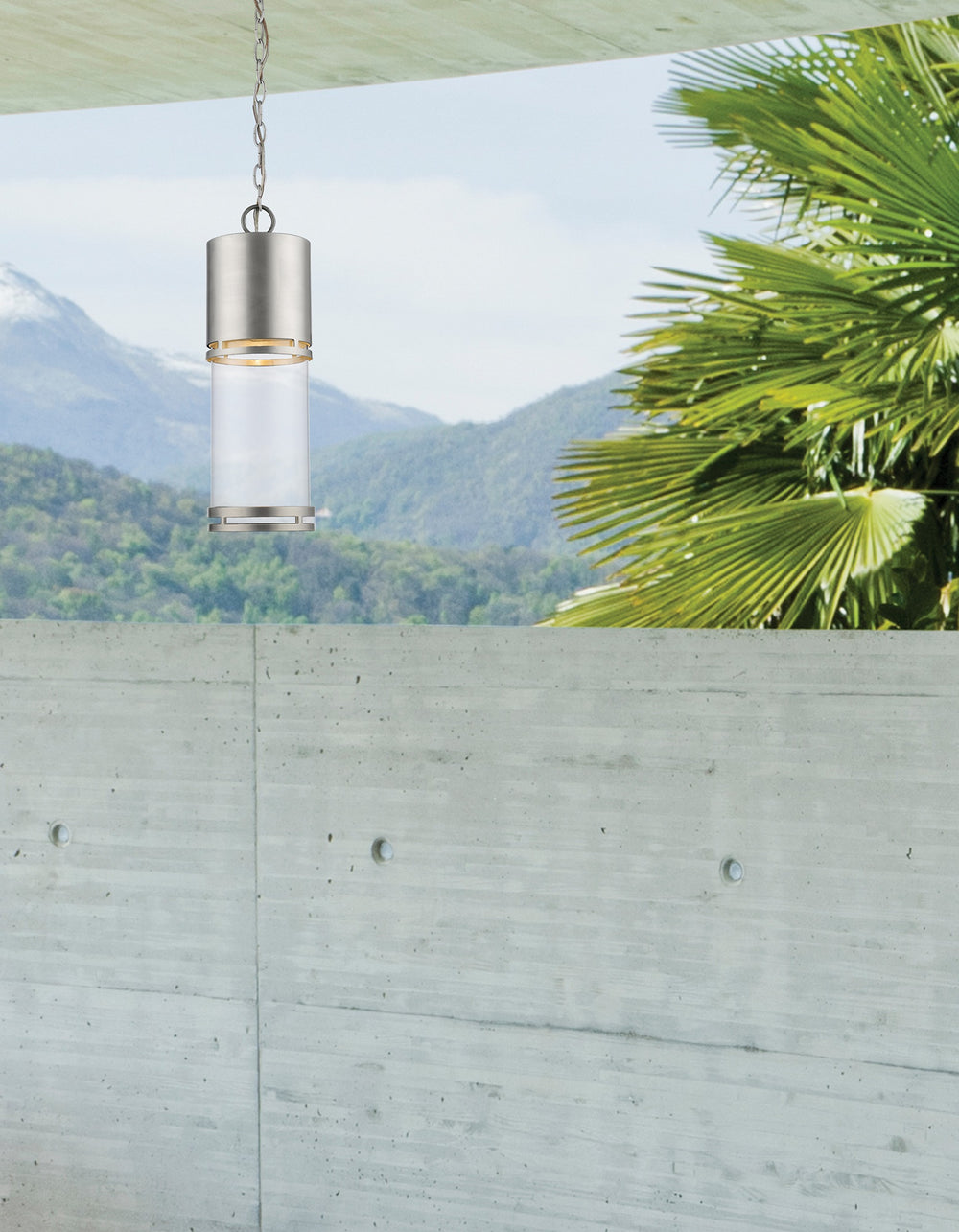 Luminata Outdoor LED Chain Hung Light in Brushed Aluminum Finish