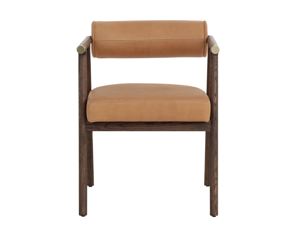 SOVA DINING ARMCHAIR - ANTIQUE BROWN - SAHARA CAMEL LEATHER