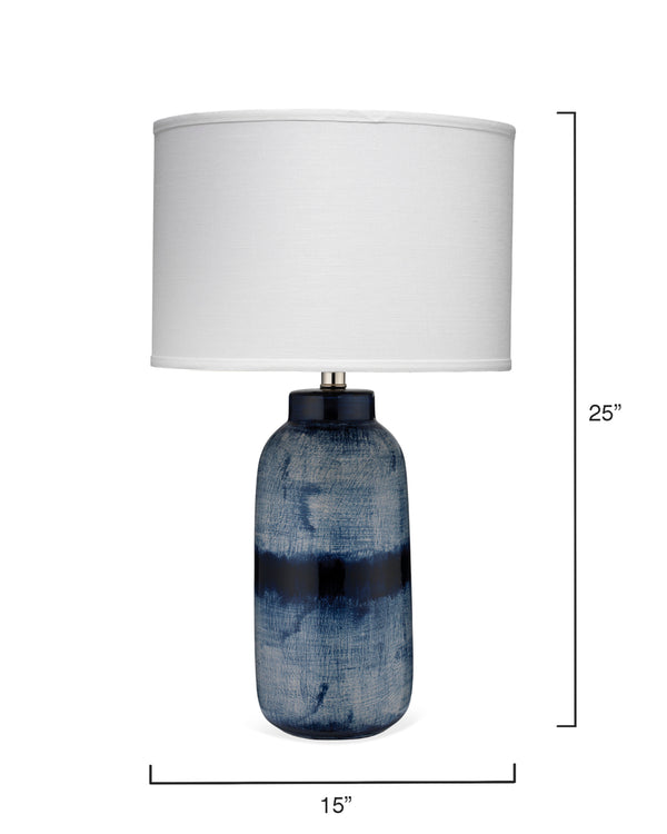 Batik Ceramic Table Lamp with Linen Shade