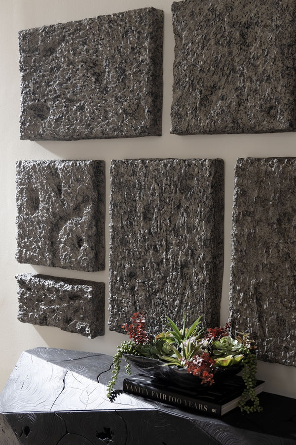 Etched Rock Puzzle Wall Tiles, Set of 9