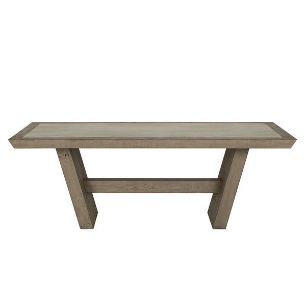 Efron Solid Wood Dining Table 84" - Distressed Gray/Antique White