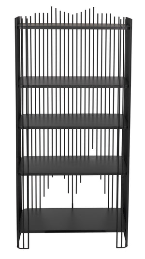 Mila Industrial Steel Bookcase in Matte Black