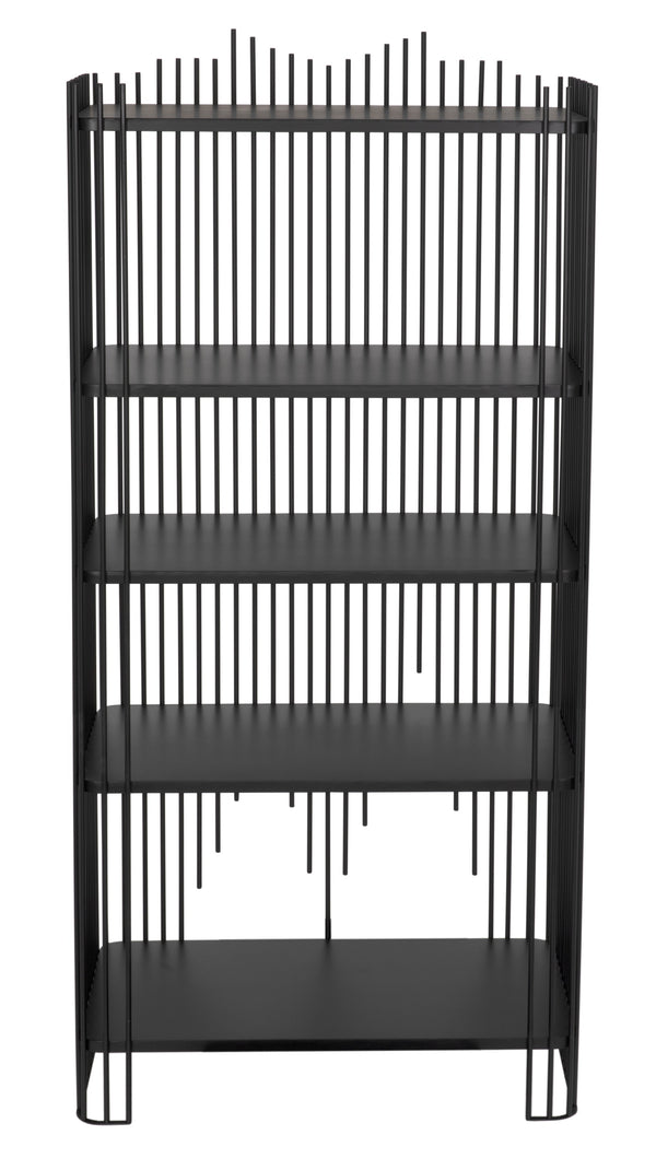 Mila Industrial Steel Bookcase in Matte Black