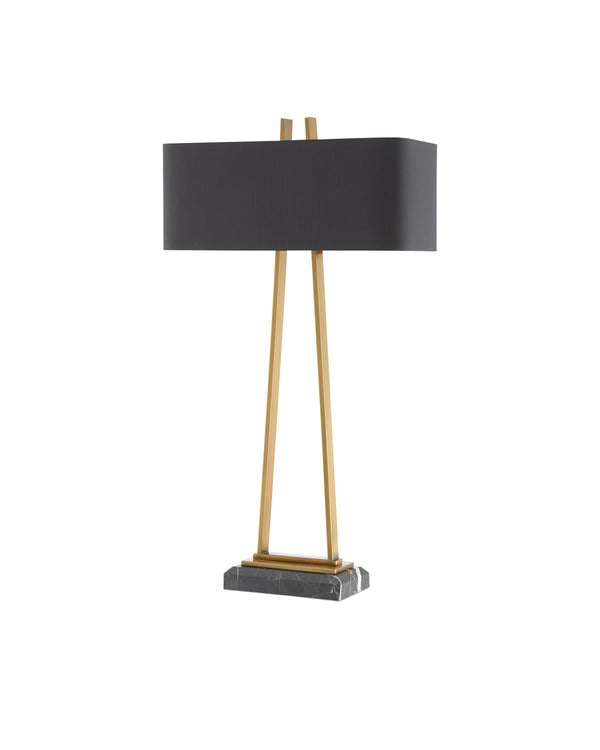 Adorn Large Table Lamp In Antique Brass & Black