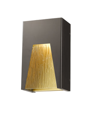 Millenial 1 Light Outdoor Wall Light in Bronze Gold Finish
